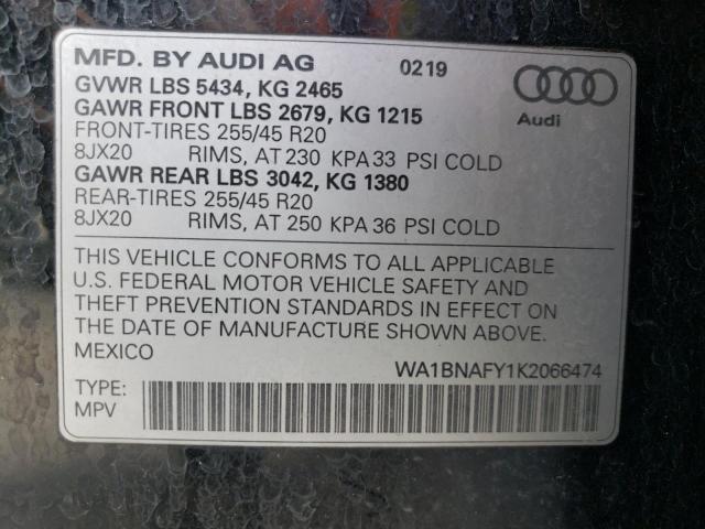 WA1BNAFY1K2066474 Audi 2019