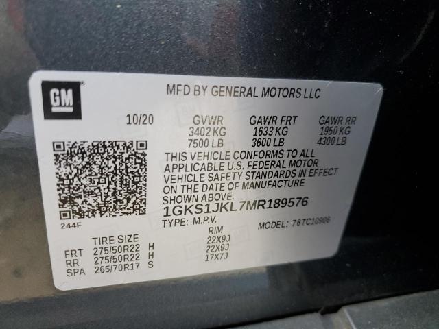 1GKS1JKL7MR189576 GMC YUKON XL D