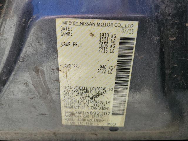 1N4AL3AP1FN892107 Nissan ALTIMA 2.5