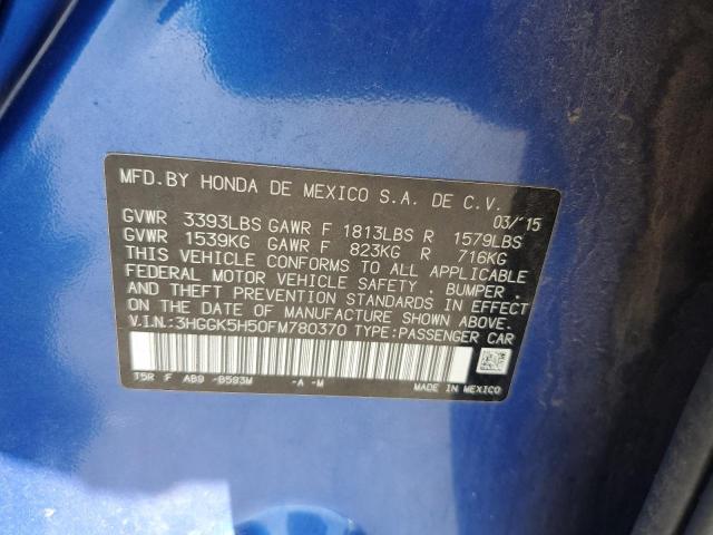 3HGGK5H50FM780370 Honda l15b1