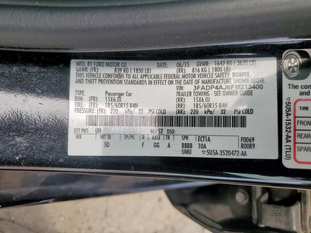 3FADP4AJ6FM213400 Ford FIESTA S