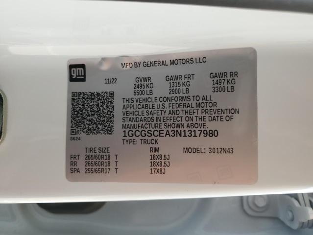 1GCGSCEA3N1317980 Chevrolet lcv