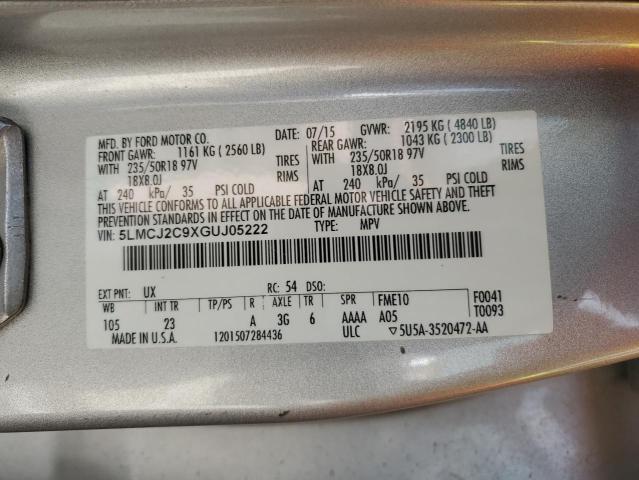 5LMCJ2C9XGUJ05222 Lincoln MKC SELECT