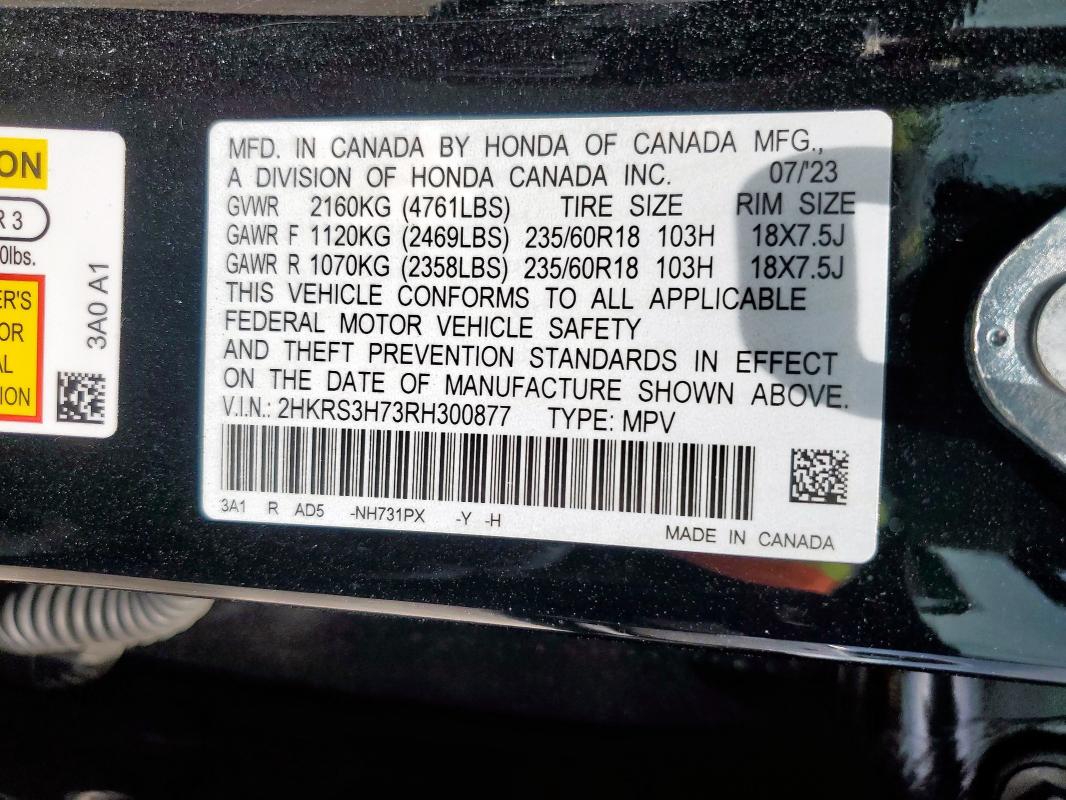 2HKRS3H73RH300877 Honda CR-V EXL