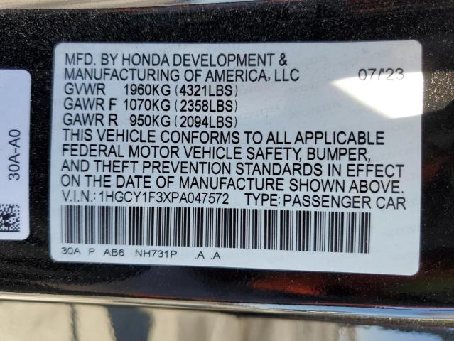 1HGCY1F3XPA047572 Honda ACCORD EX