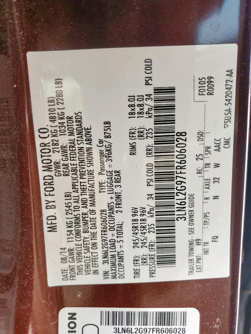 3LN6L2G97FR606028 Lincoln 2015