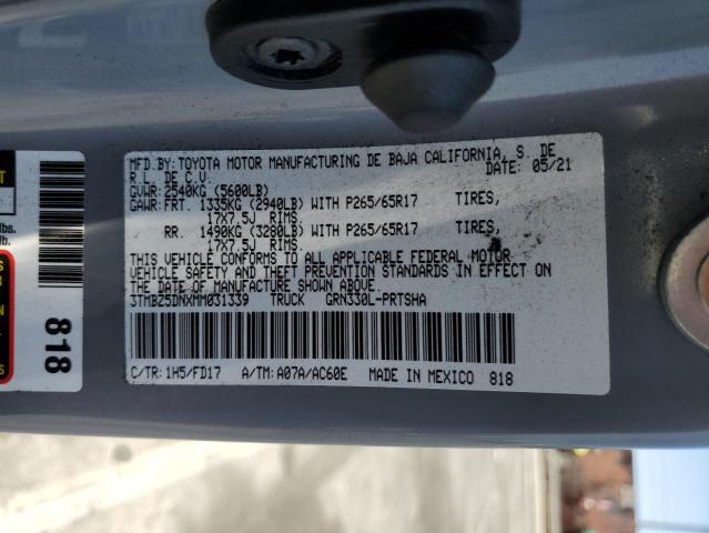 3TMBZ5DNXMM031339 Toyota 2gr-fks