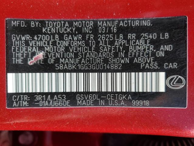 58ABK1GG3GU014882 Lexus 2gr-fe