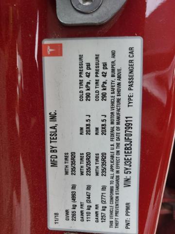5YJ3E1EB3JF079911 Tesla MODEL 3