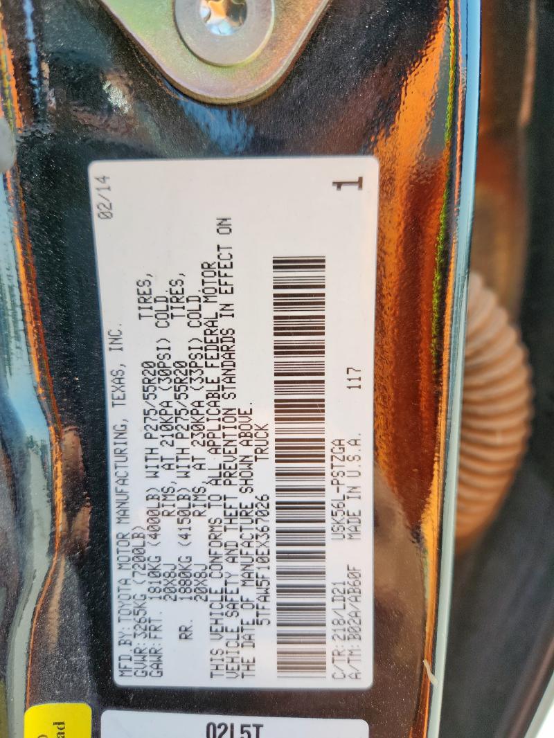 5TFAW5F10EX367026 Toyota 3ur-fbe
