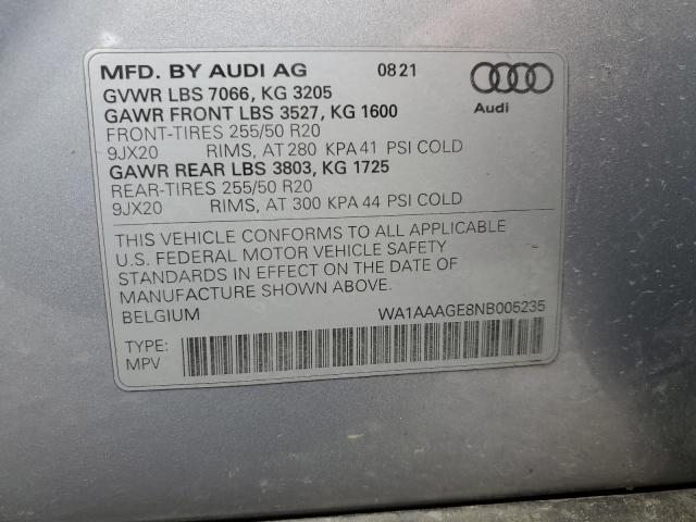WA1AAAGE8NB005235 Audi E-tron Pre
