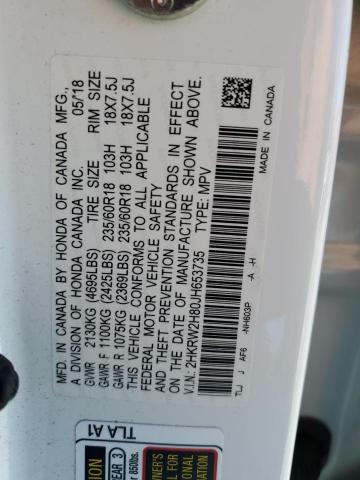 2HKRW2H80JH653735 Honda CR-V EXL
