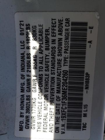 19XFC1F36ME204260 Honda l15b7