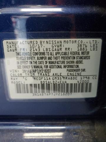 3N1AB7AP7JY218207 Nissan SENTRA S