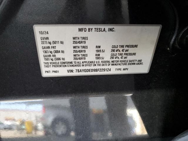 7SAYGDED9SF229124 Tesla Model Y