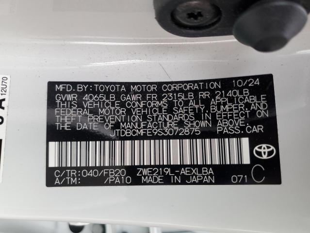 JTDBCMFE9S3072875 Toyota 2zr-fxe