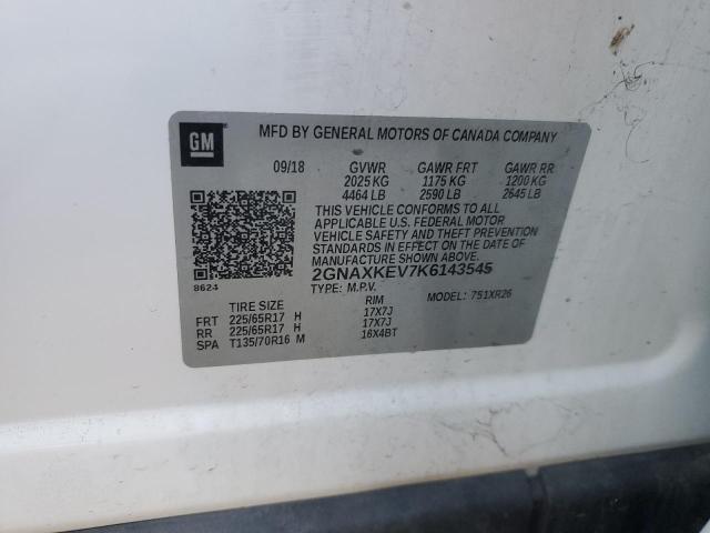 2GNAXKEV7K6143545 Chevrolet EQUINOX LT