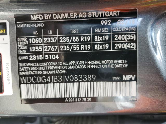 WDC0G4JB3JV083389 Mercedes-Benz GLC 300