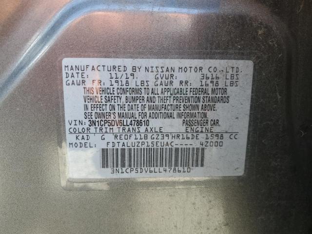 3N1CP5DV6LL478610 Nissan KICKS SR