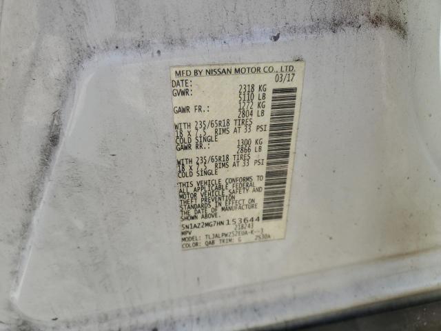 5N1AZ2MG7HN153644 Nissan 2017