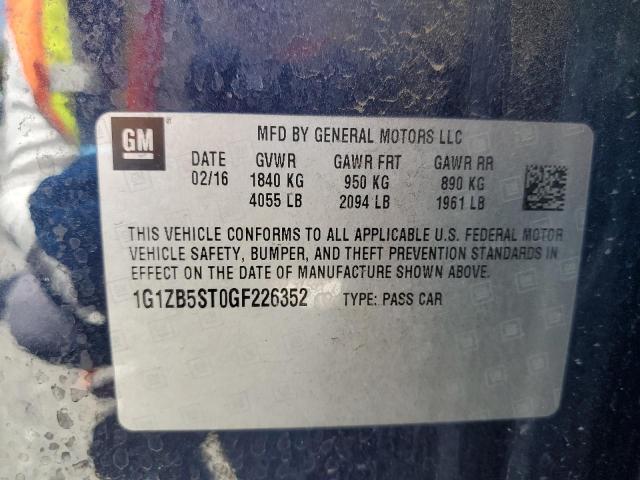 1G1ZB5ST0GF226352 Chevrolet lfv - di: direct injection, vvt, gen1 gmna