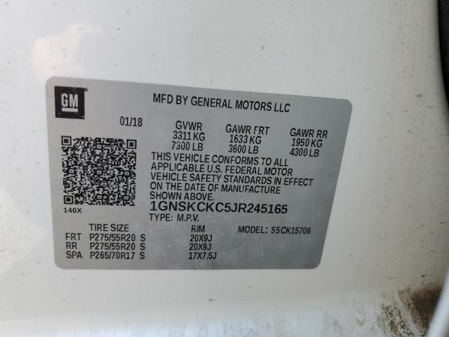 1GNSKCKC5JR245165 Chevrolet l83 - spark ignited direct injection, variable valve timing, afm, e85 max, alum