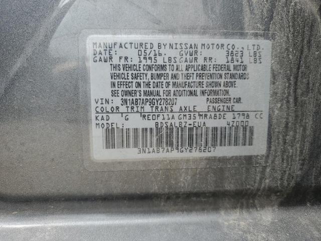 3N1AB7AP9GY278207 Nissan SENTRA S