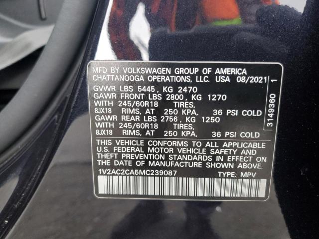 1V2AC2CA5MC239087 Volkswagen ATLAS CROS