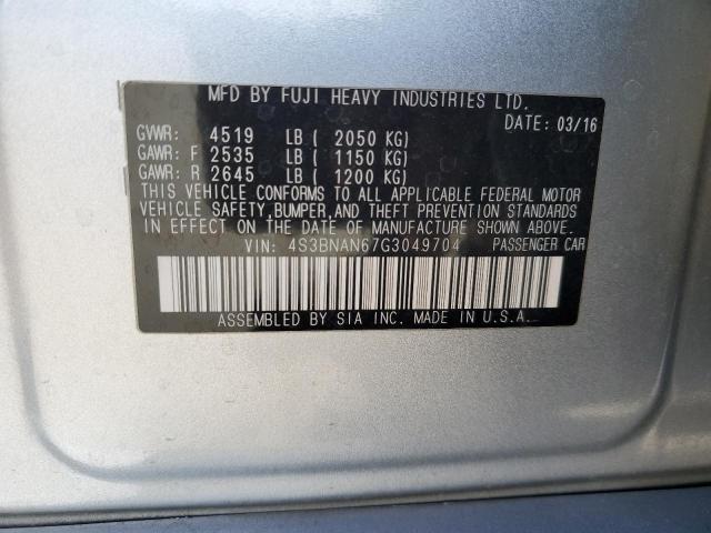 4S3BNAN67G3049704 Subaru 2.5l u5