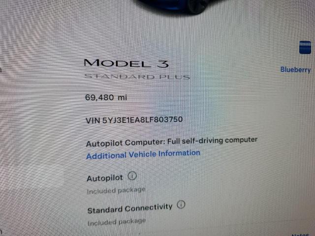 5YJ3E1EA8LF803750 Tesla 2020