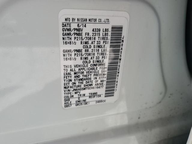 JN8AS5MT5EW616477 Nissan Rogue Select