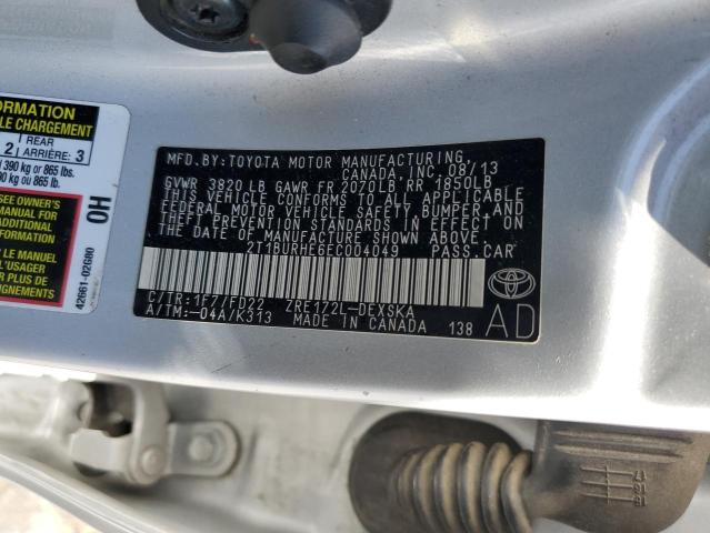 2T1BURHE6EC004049 Toyota 2zr-fe