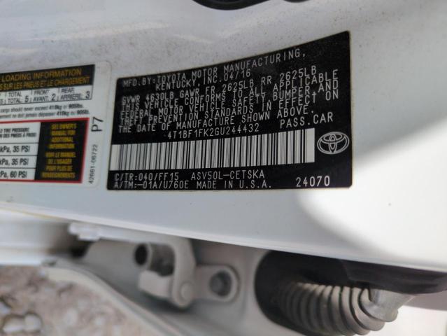 4T1BF1FK2GU244432 Toyota 2ar-fe