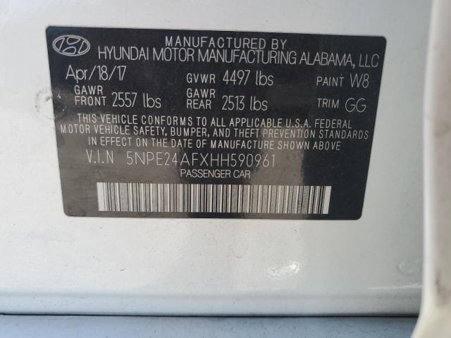 5NPE24AFXHH590961 Hyundai 2017