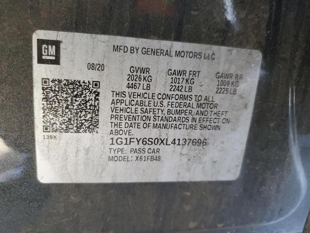 1G1FY6S0XL4137696 Chevrolet 2020