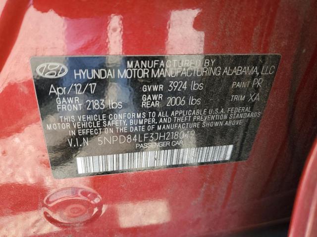 5NPD84LF3JH218049 Hyundai mpi nu