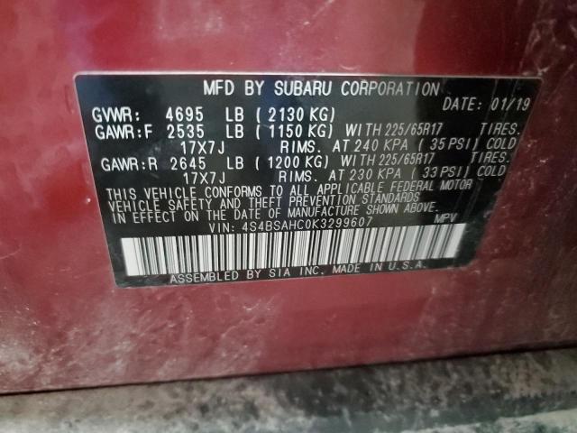 4S4BSAHC0K3299607 Subaru OUTBACK 2.