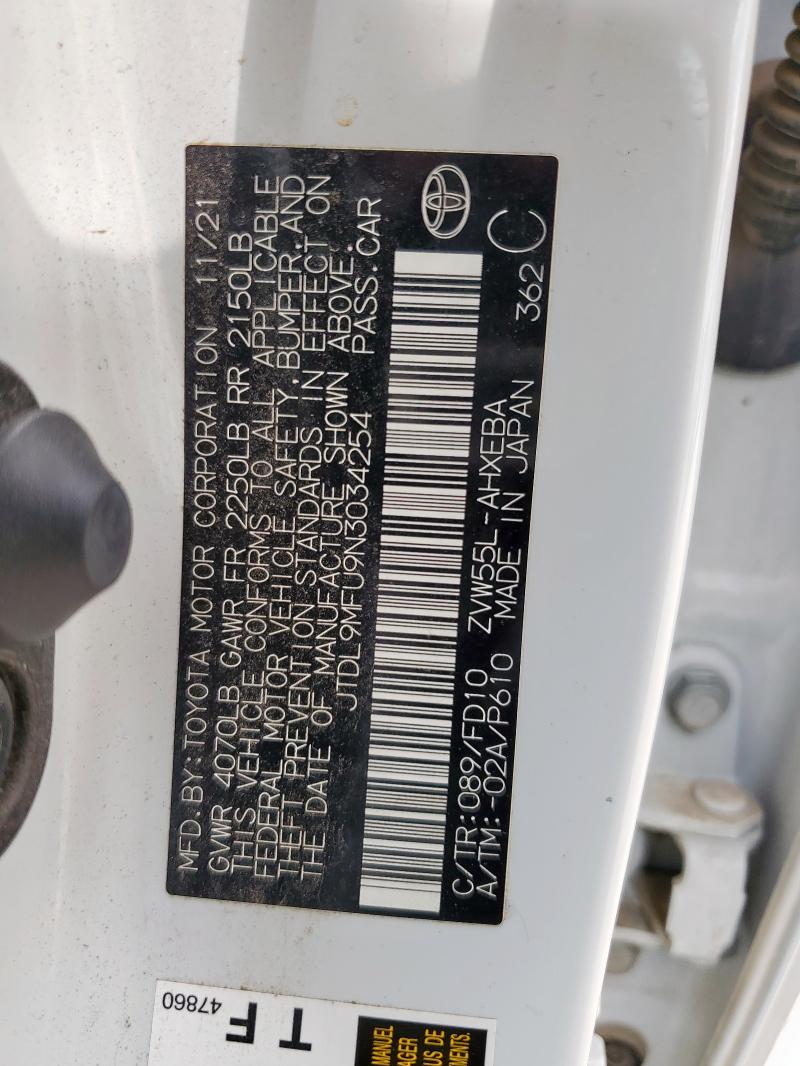 JTDL9MFU9N3034254 Toyota Prius Le