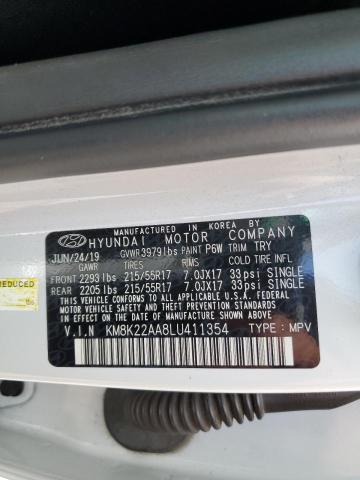 KM8K22AA8LU411354 Hyundai mpi nu