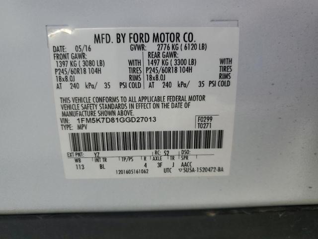 1FM5K7D81GGD27013 Ford Explorer