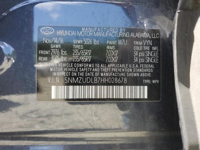 5NMZUDLB7HH028678 Hyundai SANTA FE S