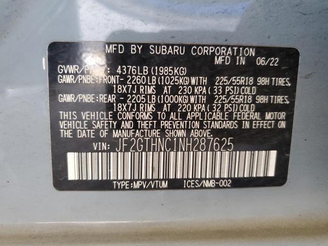 JF2GTHNC1NH287625 Subaru na