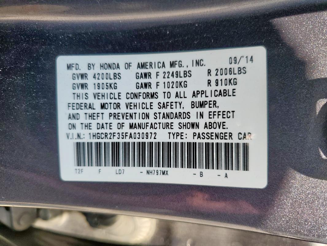 1HGCR2F35FA030972 Honda ACCORD LX