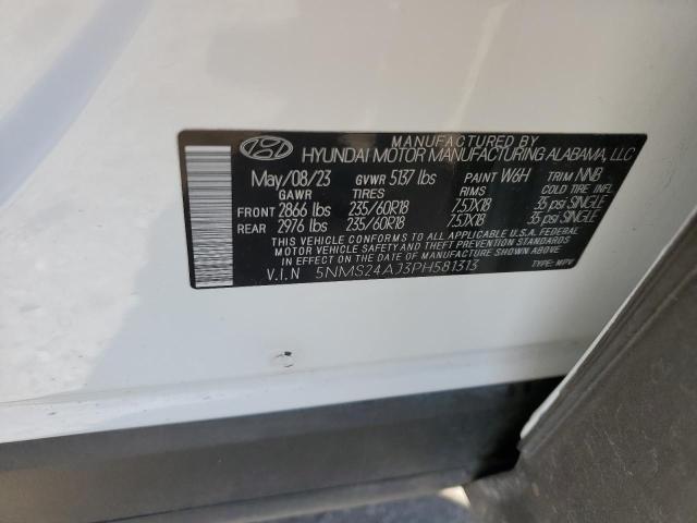 5NMS24AJ3PH581313 Hyundai SANTA FE S
