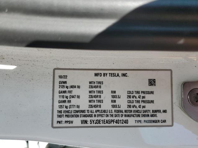 5YJ3E1EA5PF401240 Tesla 2023