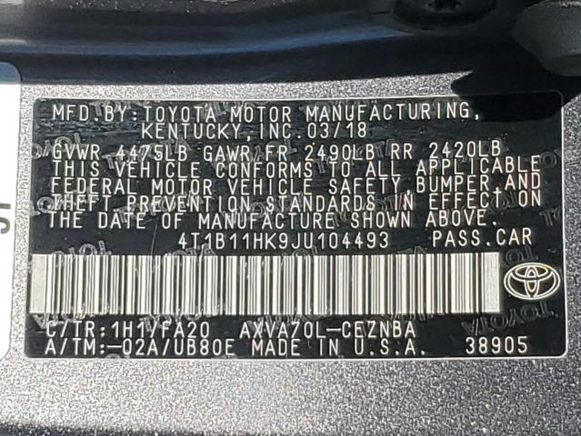 4T1B11HK9JU104493 Toyota a25a-fks