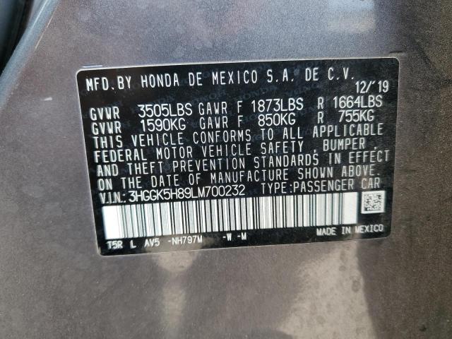 3HGGK5H89LM700232 Honda l15b1