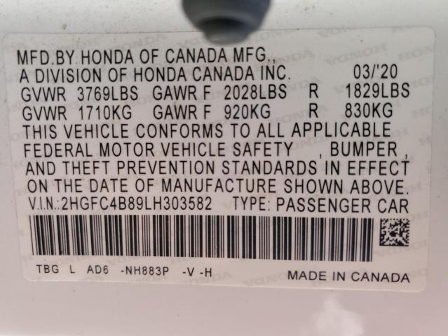 2HGFC4B89LH303582 Honda CIVIC SPOR