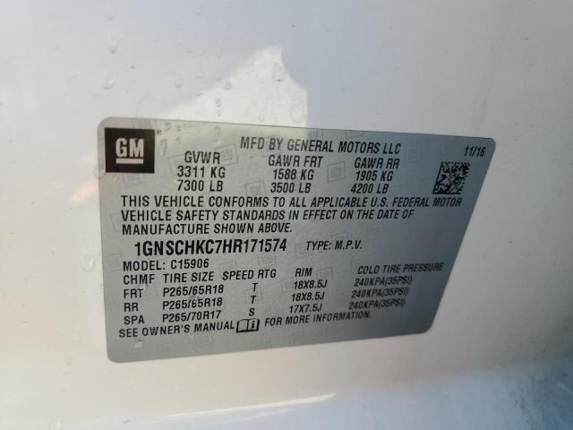 1GNSCHKC7HR171574 Chevrolet l83 - sidi: spark ignited direct injection, vvt: variable valve timing, afm, e85 max, alum