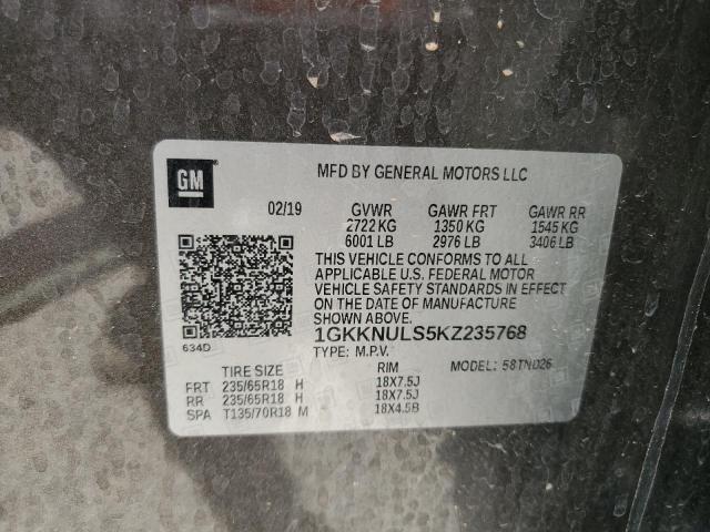 1GKKNULS5KZ235768 GMC lgx - direct injection, variable valve timing, alum, gen 2